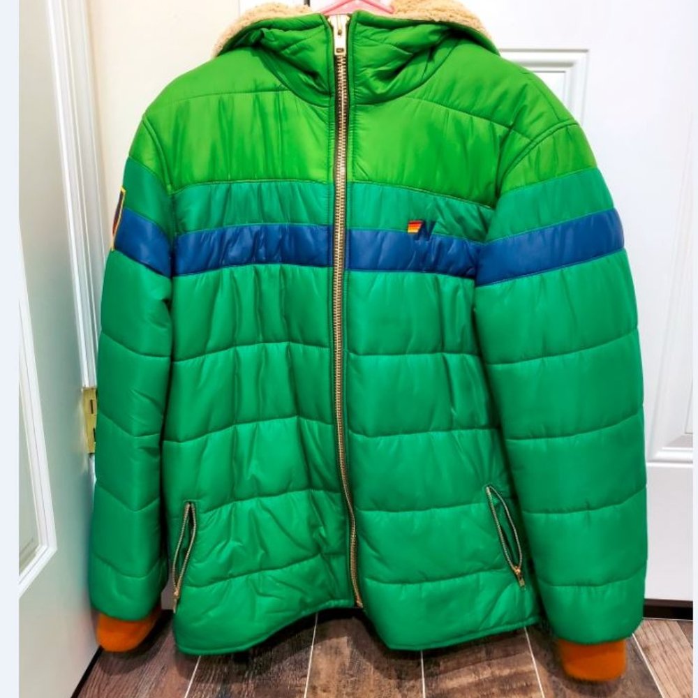 Aviator Nation Hooded Puffer Jacket Size XL